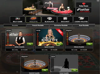 Playtech's Live Casino Lobby - Screenshot