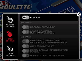 Settings of Mini Roulette