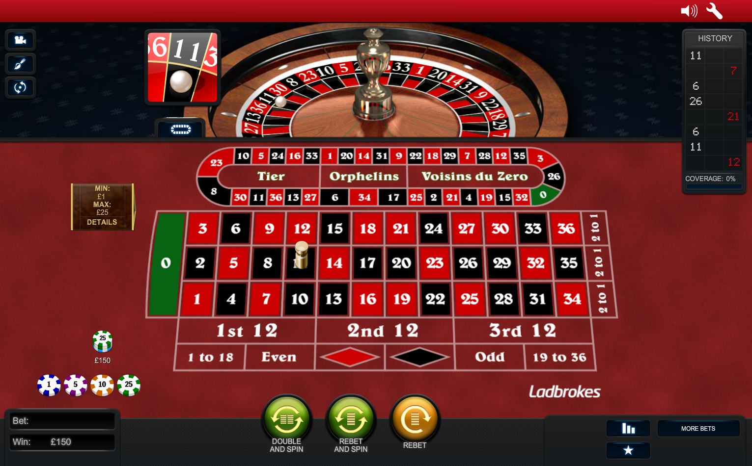 Découvrez la roulette européenne en ligne